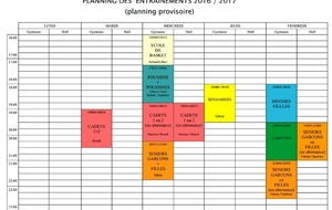 Planning Entraînements